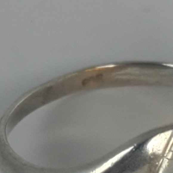 Vtg Sterling Silver SOLD Cognac Honey Amber Ring - Picture 8 of 11